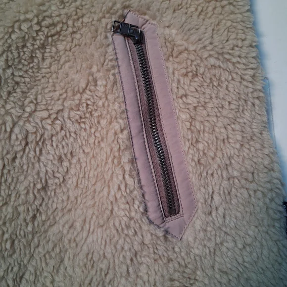 Patagonia Womens Divided Sky Sherpa Fleece Jacket Full Zip Pockets Ivory Size M - Picture 3 of 11